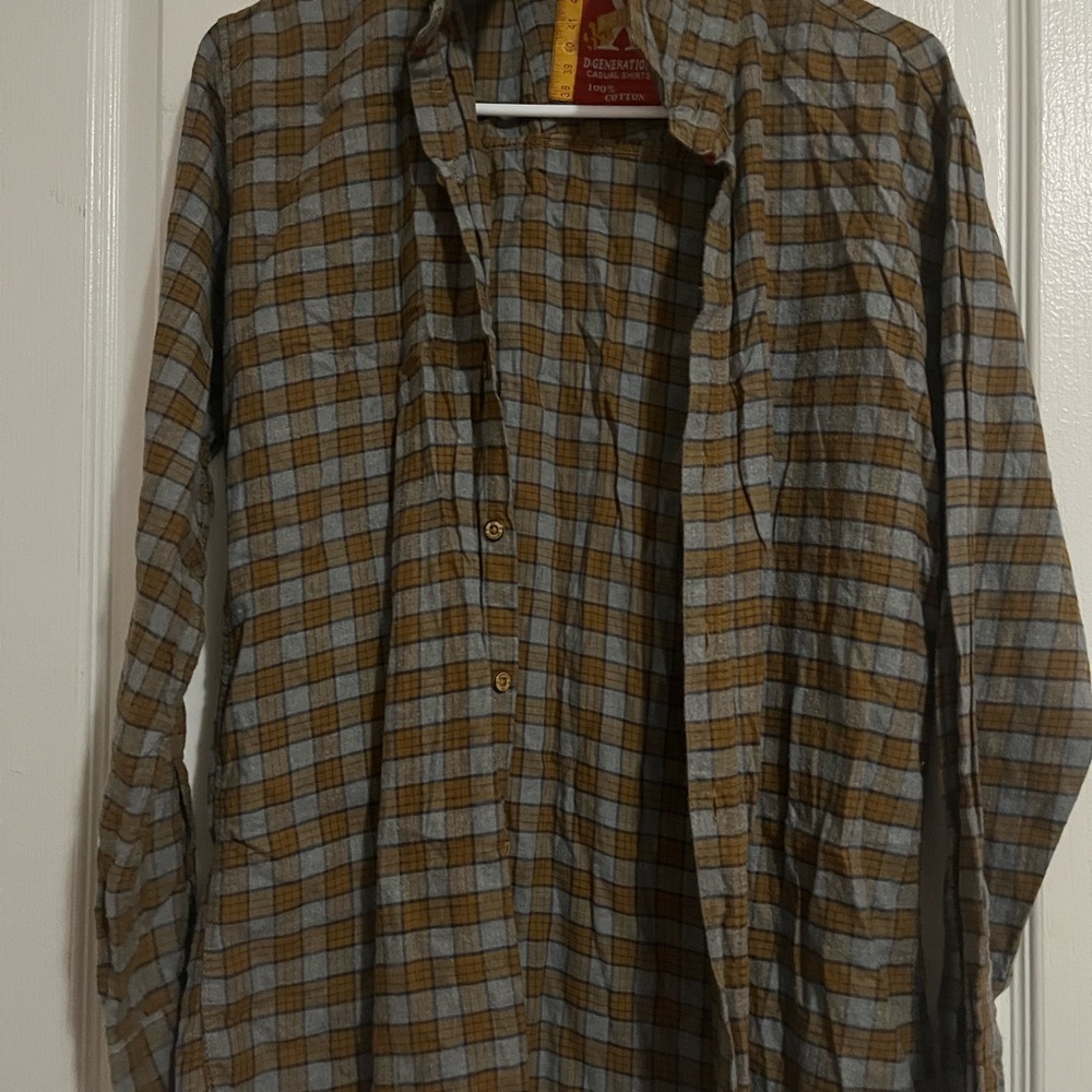 GENERRA Checkered Long Sleeve Dress in Brown and Gray